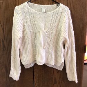 Cropped Cream Forever 21 Sweater